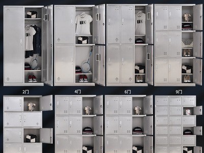 不锈钢更衣柜带锁304宿舍浴室食品厂无尘净化车间六门员工储物柜图2