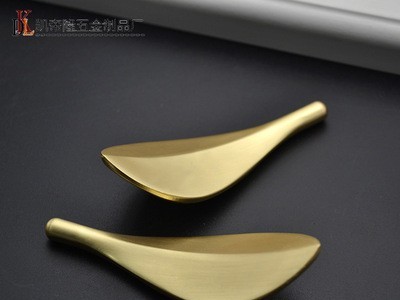 厂家新中式仿古双孔小拉手叶子拉手抽屉柜门拉手橱柜衣柜拉手图1