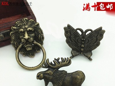 包邮美式仿古卡通拉手做旧青古动物欧式家具柜门拉手单孔抽屉把手图1