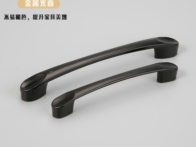 加工定制黑色铝合金拉手批发 现代简约橱柜衣柜拉手 家具五金配件图3