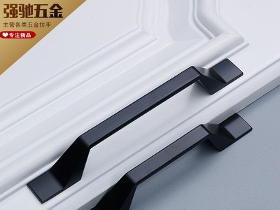 新简约美式锌合金重亚黑橱窗柜门家具五金配件门把手衣柜柜门拉手图3