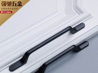 新简约美式锌合金重亚黑橱窗柜门家具五金配件门把手衣柜柜门拉手图2
