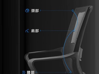 中伟人体工学椅网布椅电脑椅现代简约椅洽谈办公椅职员椅转椅图4