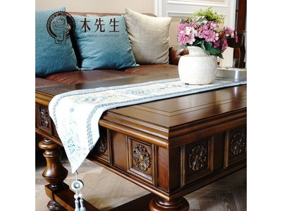 美式欧式家具乡村复古小户型家用客厅实木咖啡茶桌图2