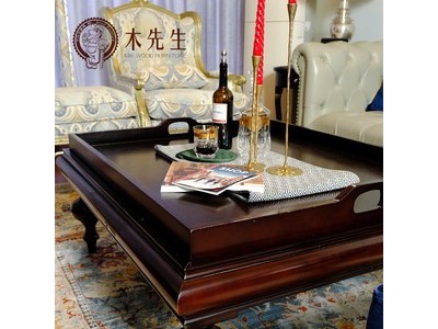 欧式家具简约轻奢乡村小户型家用客厅实木咖啡茶桌图2