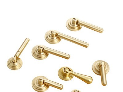 现货批发新中式金色拉丝柜门黄铜拉手 家具五金衣橱柜纯铜把手图5