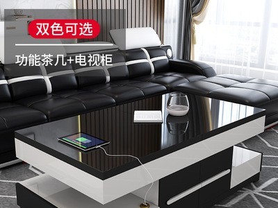 现代简约自动升降智能茶几电视柜客厅创意伸缩多功能储物功夫茶桌图3