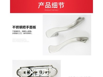 卫生间锁无钥匙 不锈钢执手锁 洗手间室内房门锁卫浴锁现货批发图4