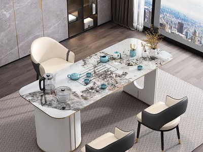 轻奢茶台家用简约现代岩板茶桌椅组合办公室功夫茶桌茶具套装一体