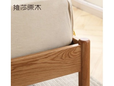 维莎全实木床北欧1.8米主卧室双人床现代简约橡木家具图3