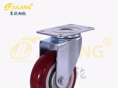 聚朗3寸4寸5寸聚氨酯PU静音手推车万向轮子中型货架脚轮定向脚轮图3