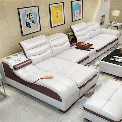真皮沙发头层真皮创意按摩沙发组合 简约现代大户型客厅整装家具