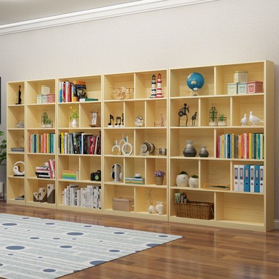 实木书柜 自由组合书橱1.8M书架加门 客厅储物柜组合