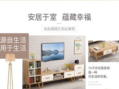 电视柜现代简约茶几组合套装小户型客厅主卧室简易电视机柜北欧式图3