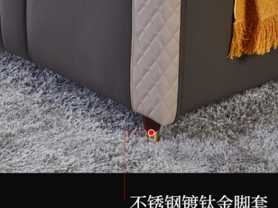 港式时尚简约双人床 主卧1.8米床皮艺婚床图2