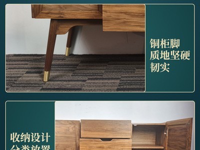 木质玄关柜 北美黑胡桃木中式抽屉储物收纳柜家用客厅门厅鞋柜图2