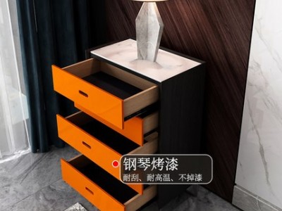 意式极简五斗柜橙色面客厅卧室储物柜图3