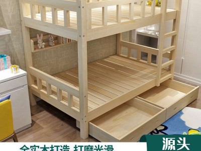 实木床成人上下床儿童子母床松木高低双层床宿舍学生床厂家批发图2