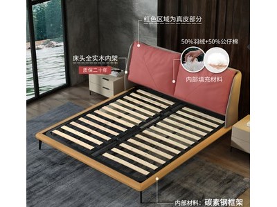 现代简约风格软靠包皮艺床意式家具图2