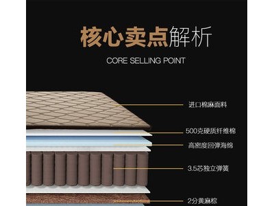 弹簧床垫席梦思1.8m床垫22cm厚卧室软硬适中床垫图2