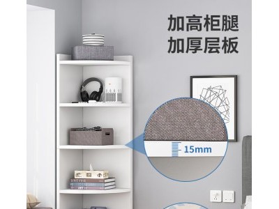 现代转角柜置物架客厅墙角储物柜三角形卧室角落边角柜置物柜图2