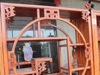 红木三组合书柜花梨木中式复古书橱刺猬紫檀实木家具新会厂家直销图5