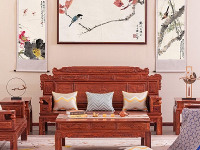 厂家直销财源滚滚红木沙发 中式客厅实木家具 刺猬紫檀木仿古沙发图3