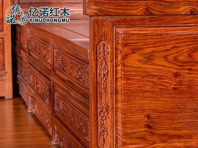 兰亭序大床古典中式卧室家具刺猬紫檀红木实木低箱双人大床组合图3