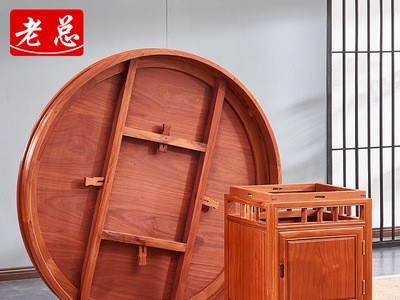 老总红木香花梨餐桌椅组合花梨木圆餐台实木圆饭桌古典餐厅家具图4