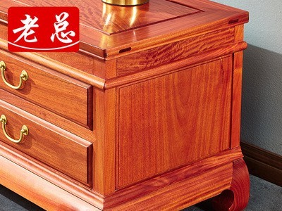 老总红木香花梨家具香花梨电视柜客厅组合全实木仿古雕花地柜矮柜图5
