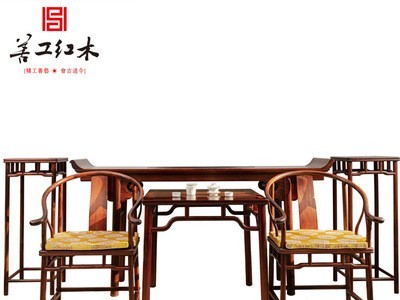 中式古典红木家具 大红酸枝 客厅明式供桌堂屋家具明式中堂六件套图5