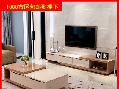 客厅现代简约烤漆电视柜茶几组合套装卧室电视机柜伸缩组合墙小户图3