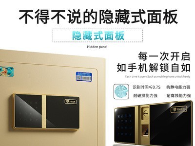 厂家直供保险柜家用指纹密码 办公全钢入墙双门保险箱珠宝柜图2