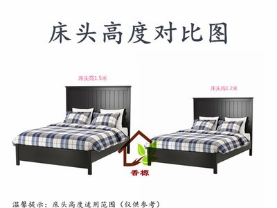 美式松木双人床1.5米储物床 主卧实木床1.2 婚床单人床1.8m高箱床图3
