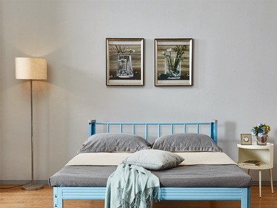 樱之花 铁艺床1.5米出租房单层双人床铁现代简约卧室床宿舍床