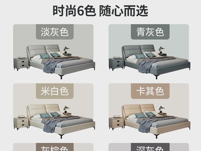 工厂直销 简约现代皮床1.8米双人床简约卧室婚床1.5米软体床图3