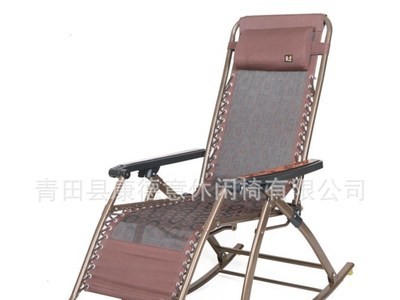 厂家批发黑色扶手两用户外休闲折叠躺椅 金属骨架简约型沙滩椅