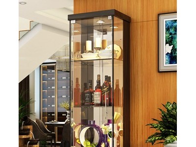 玻璃酒柜现代简约家用展示柜靠墙间厅柜客厅红酒柜带灯图3