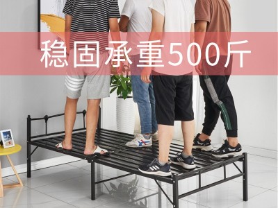 现代简约两折床办公室午休折叠床 金属单人共享陪护床铁架床批发价格面议图2