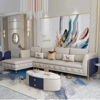 后现代轻奢沙发意式极简客厅整装小户型简约L型转角组合美式奢华
