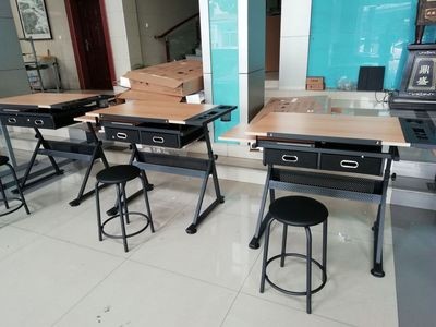 美式可升降书画绘画画图画案美术制图绘图桌设计师书桌工作台画架图5