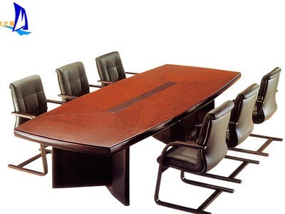 黑胡桃大会议桌洽谈长条桌椅贴皮会议桌船型会议桌