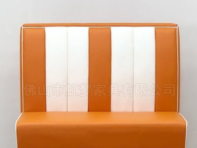 拼色皮卡座沙发厂家直供广州酒吧美式复古1950风卡座餐厅卡座沙发图2