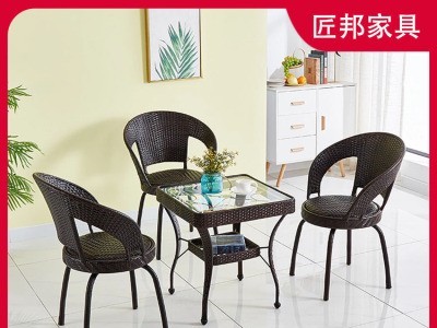 户外藤编桌椅家用小茶几简约阳台藤编桌椅组合客厅藤椅现货批发图2