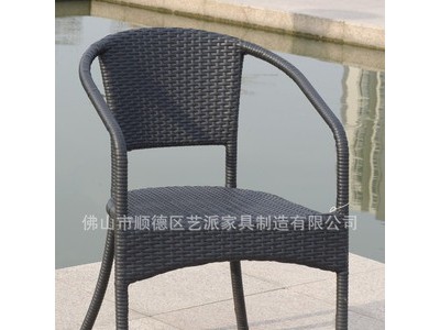 佛山厂家户外韩式纺织藤椅铝椅子PE仿藤庭院阳台咖啡椅