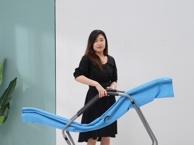 成人午休躺椅摇椅阳台休闲摇摇椅布艺懒人椅便携折叠摇椅图4