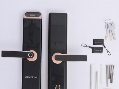 锌合金智能指纹锁多功能酒店公寓智能锁防盗木门半自动刷卡密码锁图2