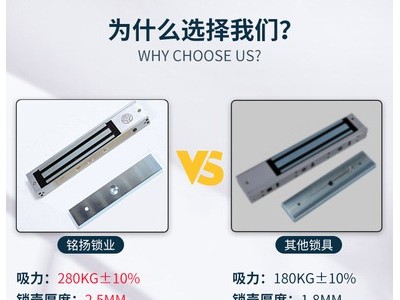 厂家供应铭扬280KG单门磁力锁5线玻璃门电磁锁电子锁无残磁铝合金图3