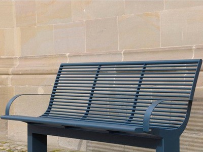 供应庭院镀锌钢材花园长椅主题公园休闲室外座椅不锈钢园林长凳子