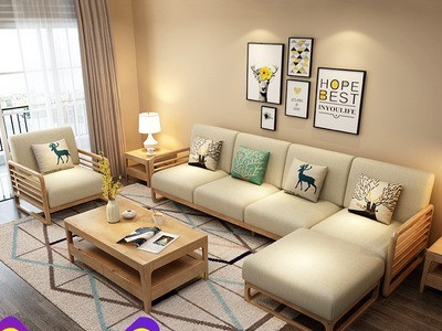 北欧实木沙发组合 转角现代简约三人位沙发 客厅小户型木质沙发